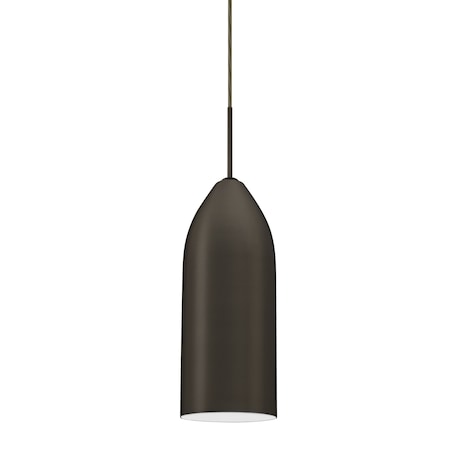 Besa Lighting Lindy Cord Pendant, White, Satin Nickel Finish, 1x60W Incandescent 1JT-LINDWH-BR